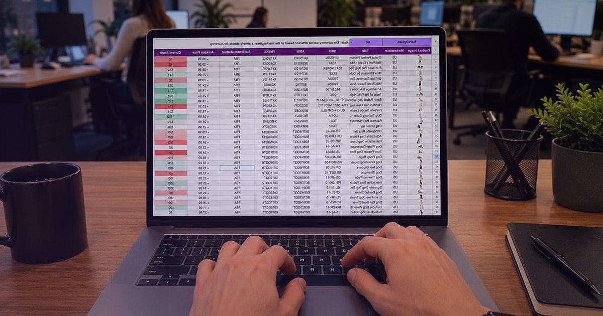 Kadın Giyim Pazaryeri Seçimi 2026: Komisyonlar ve Başarı Rehberi - Spreadsheet with rows of product names and columns of commission rates and fees